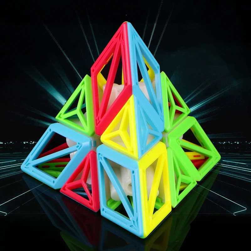 QiYi, Магический кубик, профессиональная 3X3 Stickerless Скорость Cubo Magico, 3X3X3 DNA плоскость вогнутая Пирамида головоломка, куб, игрушки для детей