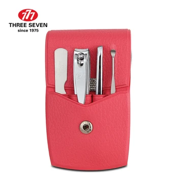 

THREE SEVEN/777 Fashion Nail Clippers Set Earpick/Nail file/ Eyebrow clip 4 in 1 Nail Art & Tools Kits Red Style