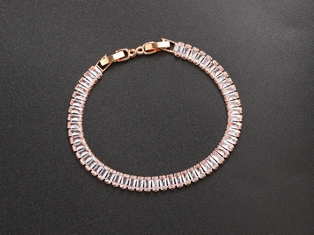 Luxus CZ Tennis Armband für Frauen Gold Farbe Armreif Koreanischen Stil Kristall Hand Kette Mode Schmuck Zirkonia Zubehör H167 – Detail 10