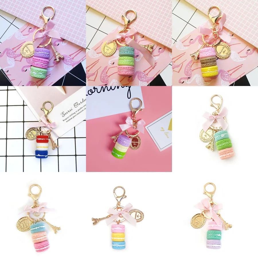 Mixed Colors 30 шт./лот, украшения для сумок креативные брелоки в виде торта макаруна, брелок для ключей для женщин, модное ювелирное изделие - Цвет: Mixed Colors