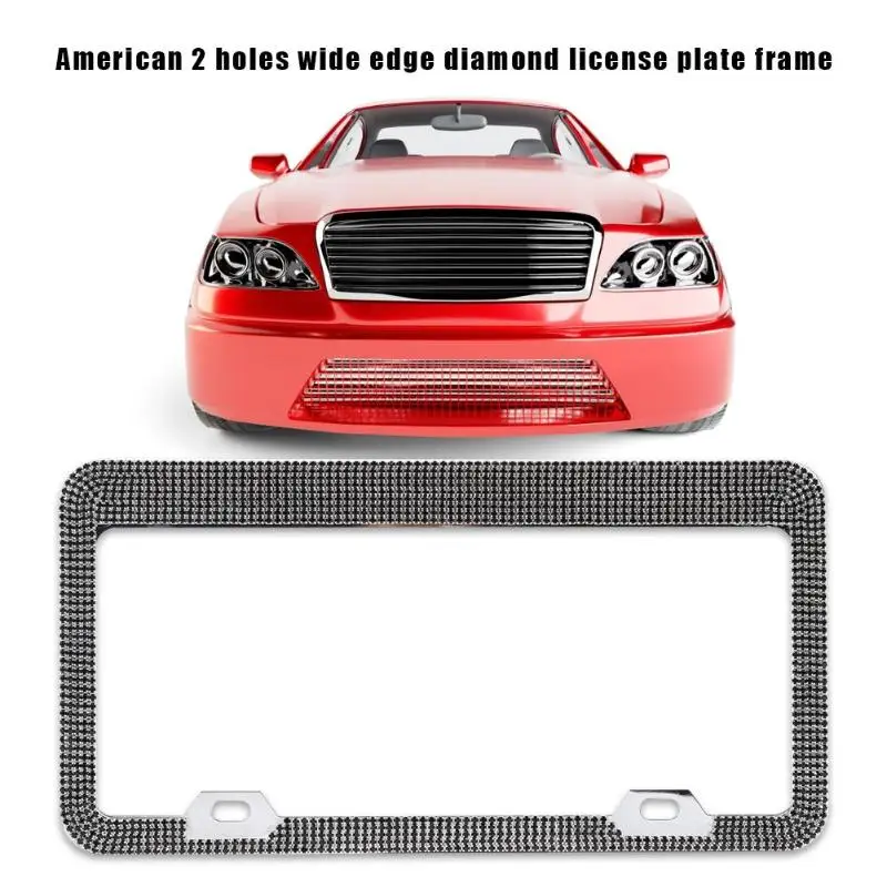 Universal US Number License Plate Frame License Tag Cover Class A Diamond Die Casting Stamping Holder Auto Styling 360X160X20mm