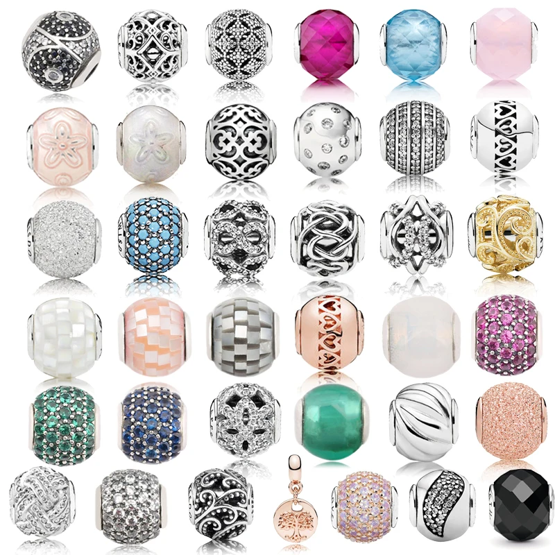 

Openwork Colorful Crystal Essence Charm 925 Sterling Silver Bead Fit Original Pandora Bracelets for Women DIY Jewelry Gift