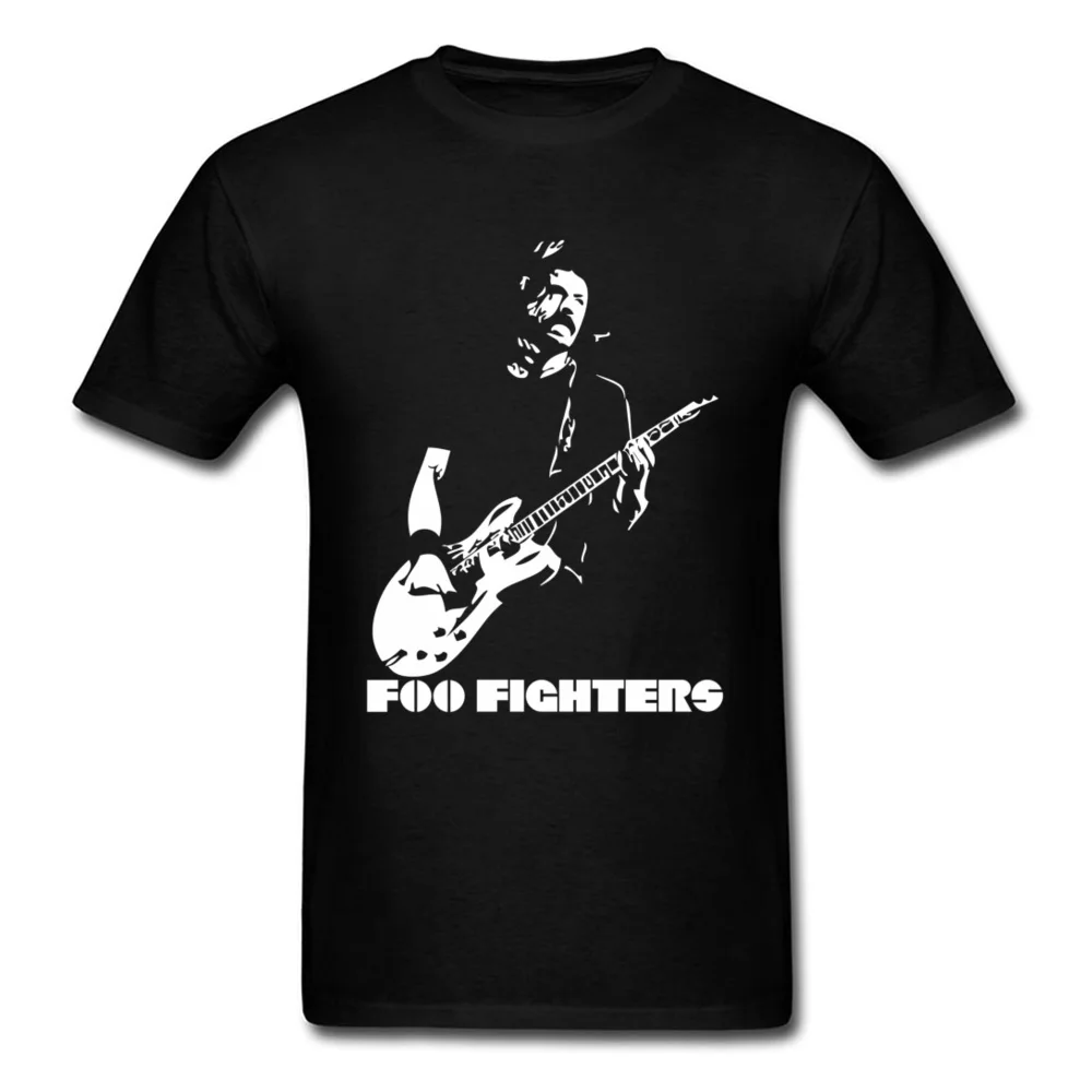  Men T-Shirt Foo_Fighters_1 Simple Style Tops Tees 100% Cotton Round Collar Short Sleeve Unique T Shirts Summer Autumn Foo_Fighters_1 black