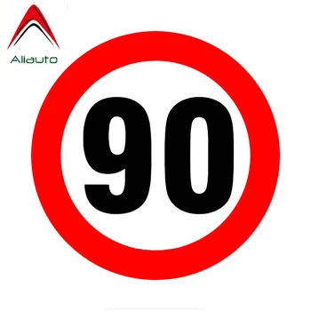 

Aliauto Caution Car Sticker Speed Limit Sign 90 Km/h Accessories Cover Scratches Decal for Motorcycle Opel Lada Kia,16cm*16cm