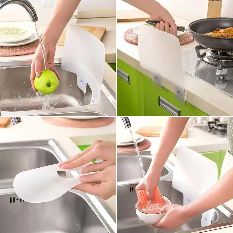 Water Splash Guard Sucker Baffle Pool Board Sink Shelf Kitchen Washing Dish Fruit Vegetable Anti-water Tools | Дом и сад