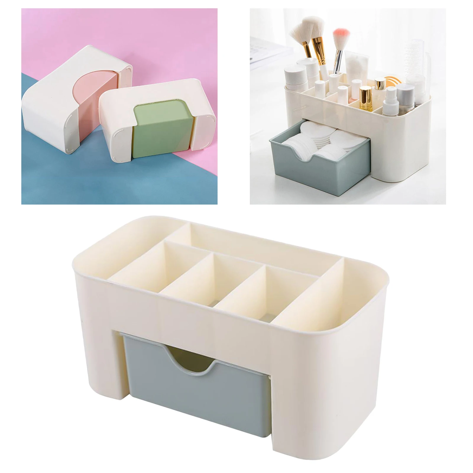 Plastic Cosmetic Makeup Accessories Organiser with Drawer Makeup Jewelry Display Box