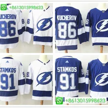 Аутентичная мужская Хоккейная Футболка Tampa Bay Nikita Kucherov Steve Stamkos