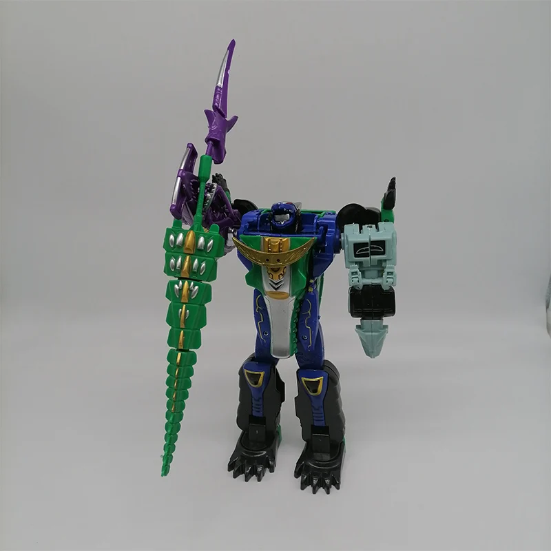 Boneco de Animal Figures da Fera 3 em 1 Original Action Rangers Super Hyacujuu Sentai Gaoranger Tubarão Crocodilo Leão Montado Megord 2 Transformador/transformador Robô