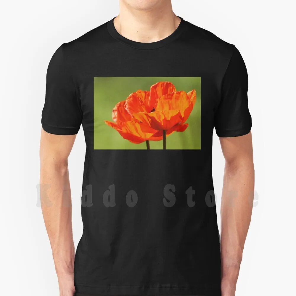 Kiss The Sun T Shirt Print For Men Cotton New Cool Tee Poppy Poppy Poppy Flower Papaveraceae Papaver Poppies Primavera Blooms
