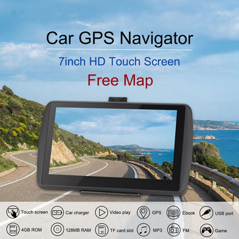 Автомобильный gps-навигатор 7 дюймов HD сенсорный экран 8 ГБ Встроенная память+ 256 Беговая память вождения голосового навигатора 799 Европа карта