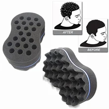 Brand Double Sided Wave-shaped Sponge Brushes Multi-holes Side Braid Twist Hair Curl Wave Hair Sponge Brush Hair Styling Tools