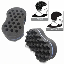 Brand Double Sided Wave-shaped Sponge Brushes Multi-holes Side Braid Twist Hair Curl Wave Hair Sponge Brush Hair Styling Tools