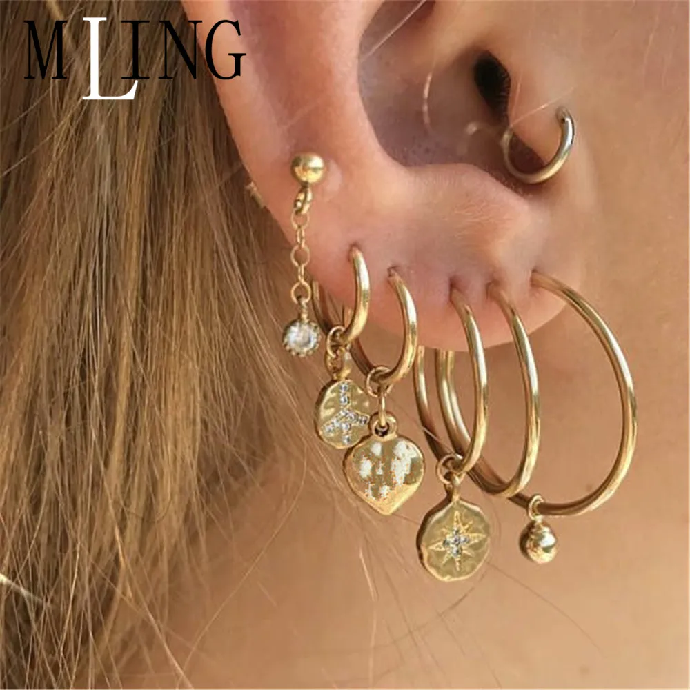 Женский винтажный комплект из сережек с кристаллами MLING 7 шт./компл. | Украшения и