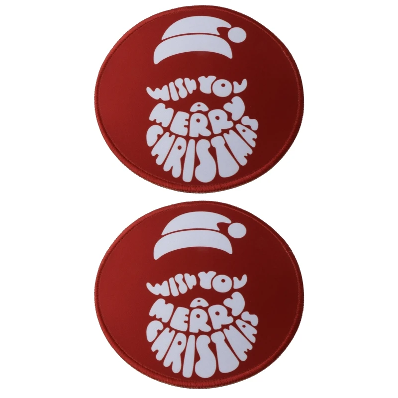 

Christmas mouse pad, round non-slip rubber mouse pad, red and white