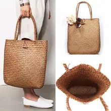 Летние повседневные женские соломенные сумки для покупок корзина ручной работы сумка пляжная сумка сумочка-клатч Сумки
