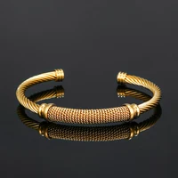 Stainless Steel Gold Color Bangle Bracelets Luxury Brand Stylish Mesh Bangle for Women Men Decoration Jewelry Accessory Gift 1