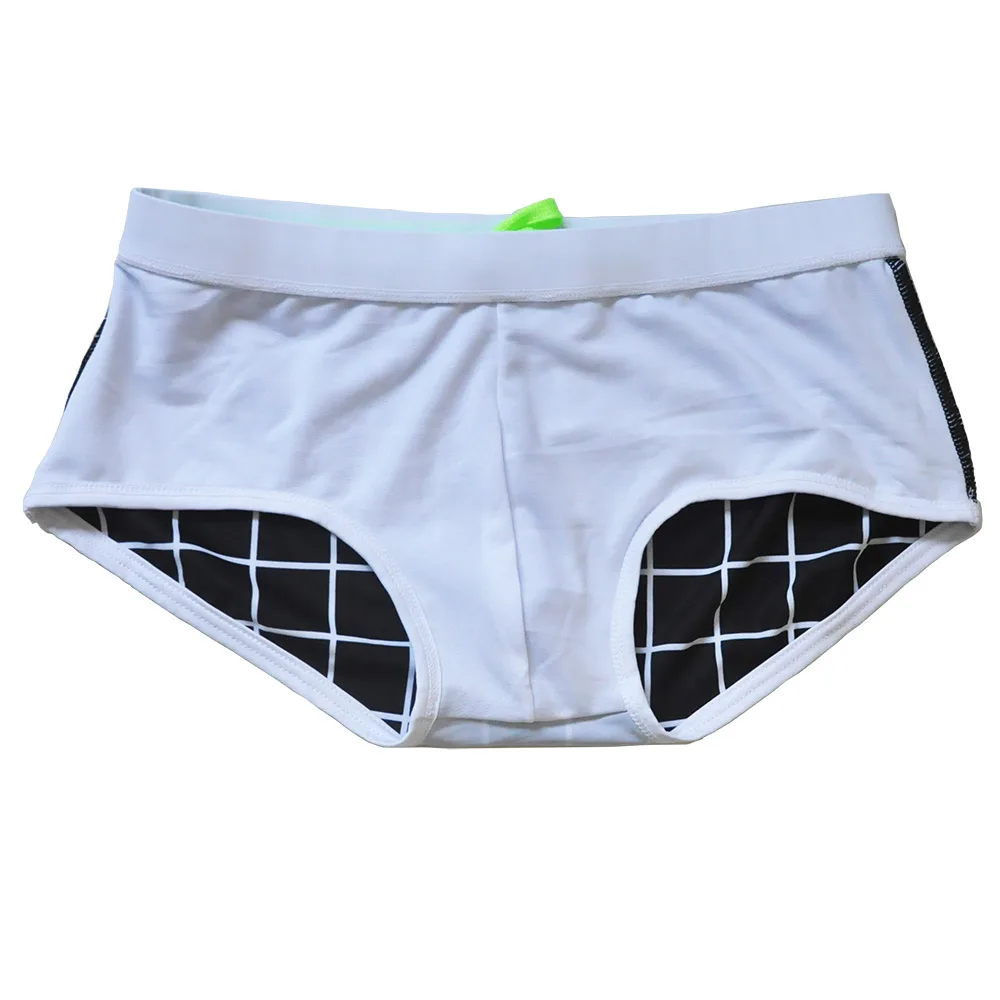 Swim Trunks Swim Shorts Men Swimsuit Brand Men's Swim Briefs Low Waist Swimming Short Trunk Water Sport Beach Pants Swimwear Sexy Male Suilt Surfing Grid Big Man