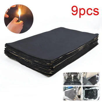

6mm 9Pcs Car Sound Proofing Deadening Anti-noise Sound Insulation Cotton Heat Closed Cell Foam Black car Interior Accessories