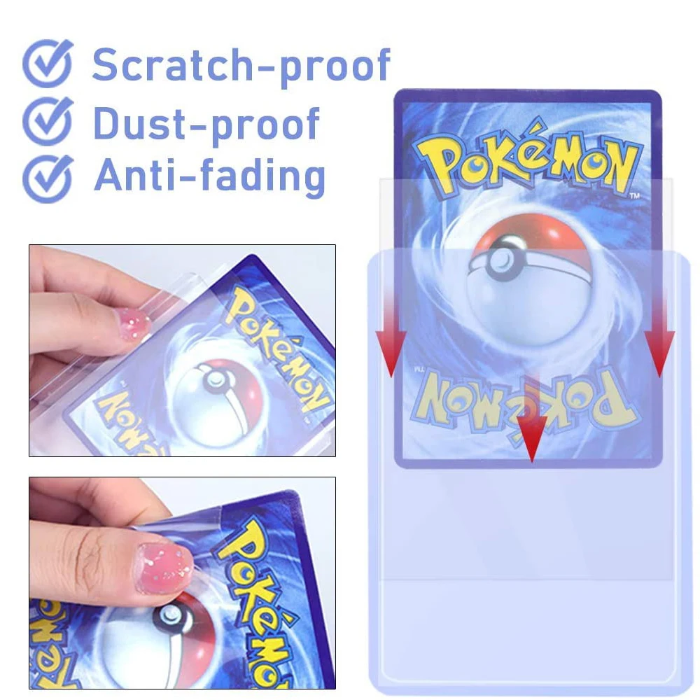 Transparent Card Sleeve Album for Pokemon, Yu-Gi-Oh!, and Trading Cards Game Binder Description Image.This Product Can Be Found With The Tag Names Cards protector folder, Hobby Collectibles, Toys Hobbies