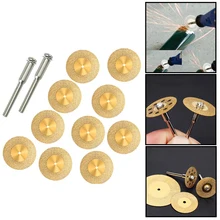 Disques de coupe diamantés revêtus, outils rotatifs, roue en titane avec mandrin, 10 pièces