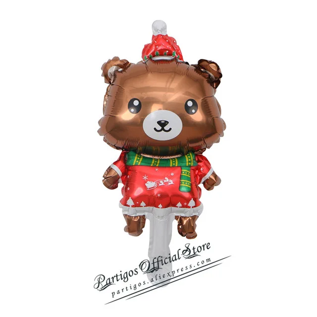 Xmas bear 50 шт. мини воздушные шарики в виде животных на день рождения украшения льва и обезьяны и зебры и коровы голова сафари зоопарк фольги воздушные шары, Классические игрушки - Цвет: Xmas bear