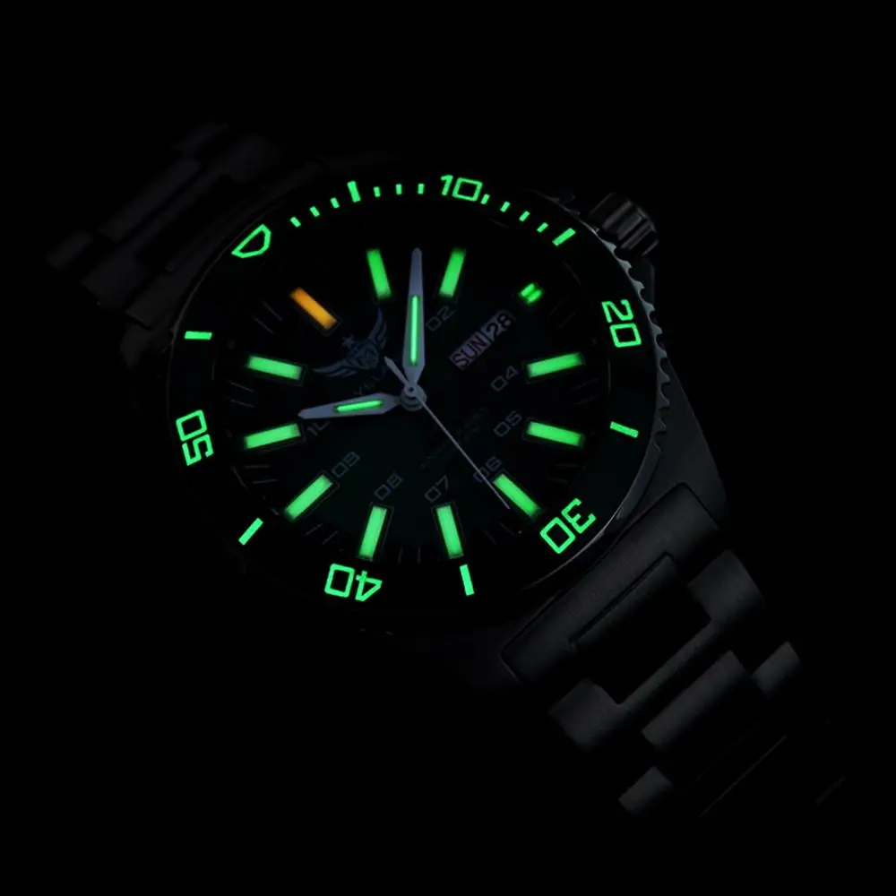 tritium wrist watch,dive watches men Yelang automatic meachnical wristwatch T100 luminous 300m waterproof man sport reloj V1028