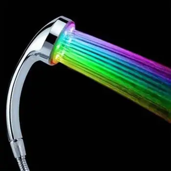 

Colorful LED Shower Head Color Changing Shower Head No Battery Automatic Waterfall Showerhead Single Round Bathroom Accessories