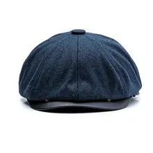 Мужская шляпа берет для вождения таксиста Peaky Толстая теплая плоская кепка винтажная шляпа газетчика JL