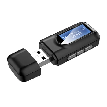 

USB Bluetooth 5.0 Transmitter with Display 2 in 1 Wireless Bluetooth Adapter for Car ,PC,TV,Headphones,Home Stereo