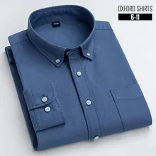

100% Cotton Men's Shirt, Oxford Long Sleeve Men's Shirts S-4XL, Spring And Autumn Single Breaste Button Casual Formal Shirt