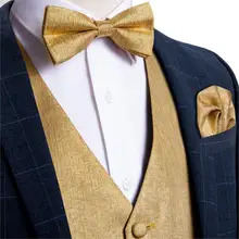 Men's Gold Solid Silk Fashion Wedding Waistcoat Vest For Men Bowtie Hanky Cufflinks Cravat Set for Suit Tuxedo DiBanGu MJ-122 Men's Gold Solid Silk Fashion Wedding Waistcoat Vest For Men Bowtie Hanky Cufflinks Cravat Set for Suit Tuxedo DiBanGu MJ-122