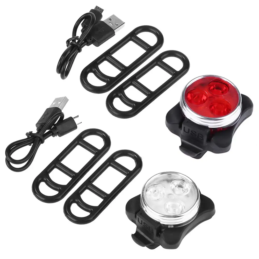

Bicycle Headlight Tail Lamp 3 Modes USB Rechargeable Safety Warning Light bike bicycle back light accessories