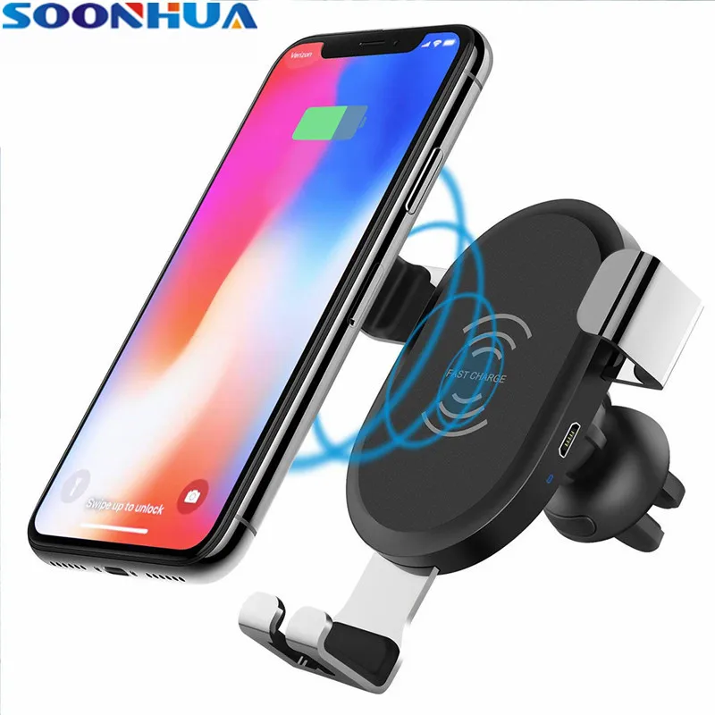 SOONHUA Новинка Qi Беспроводное зарядное устройство вращение на 360 градусов
