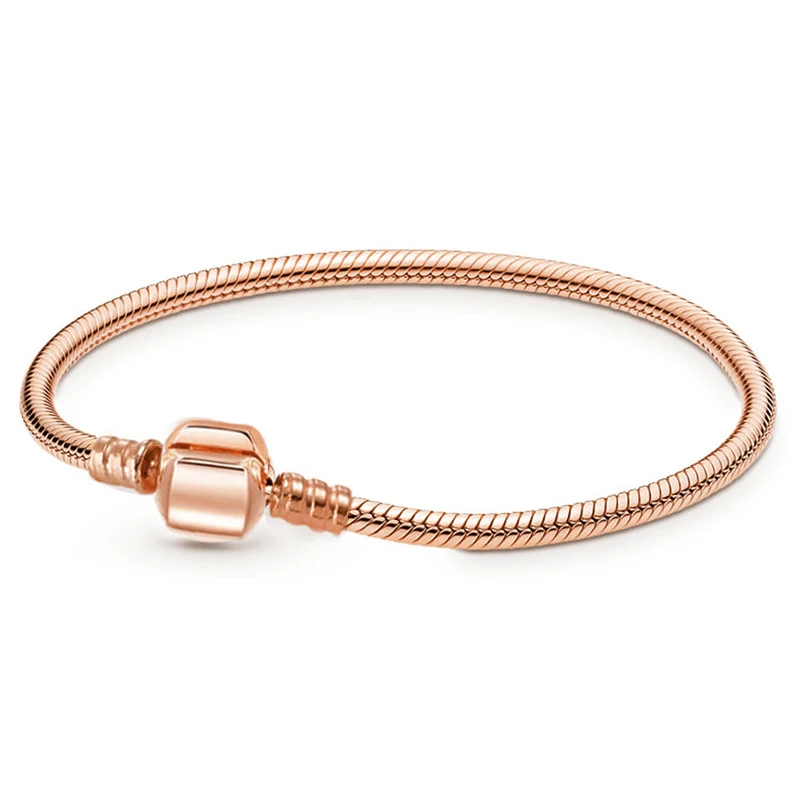 Boosbiy Silver Plated Cute Owl Snake Chain Charm Bracelet For Women Fashion Brand Bracelets DIY Jewelry Gift Making