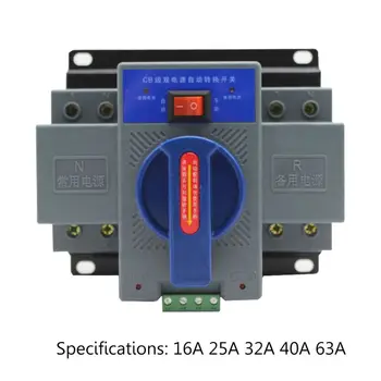 

Mini ATS 220V 2P Dual Power Automatic Transfer Switch Circuit Breaker 16-63A Single Phase Switch for Home Bank Office Buildings