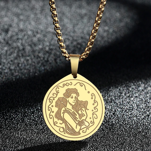 Dainty Mythology Medusa Gorgon Necklace Women Men Ancient Greek Symbol Jewelry  Stainless Steel Pagan Necklace Collar SPA168