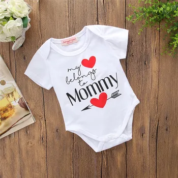 

2020 Girls Spring Summer New Children Jumpsuit Short Sleeves Casual Love Letter Triangle Short Climbing Robe Boy Bodysuit