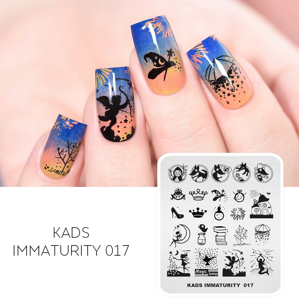 KADS Immaturity 017 Nail Stamping Plates Wolf Mermaid Design Image Plate  Stencils for Nails Manicure Tools Nail Templates - AliExpress Beauty &  Health