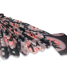 Высокое качество цифровой печатный воск дизайн африканская ткань 3Y органза+ 2Y лента узор атласная шелковая ткань для вечернего платья YB3