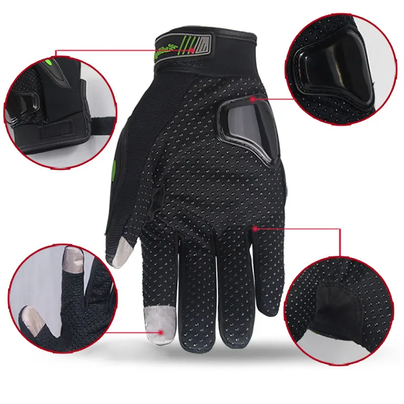 Трехцветные мотоциклетные перчатки, перчатки для мотогонок, уличные Нескользящие гоночные перчатки для ветрозащиты