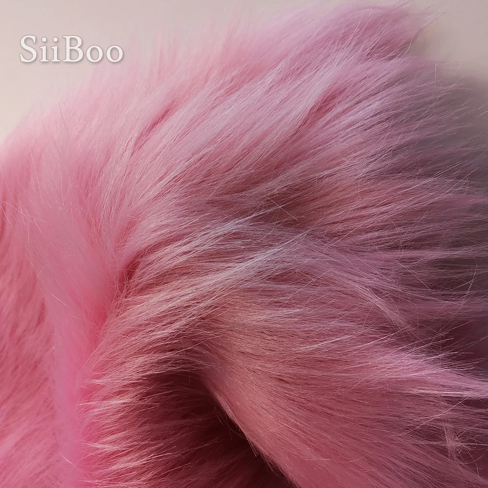 9 см розовая плюшевая ткань из искусственного меха для зимнего пальто жилет - Фото №1