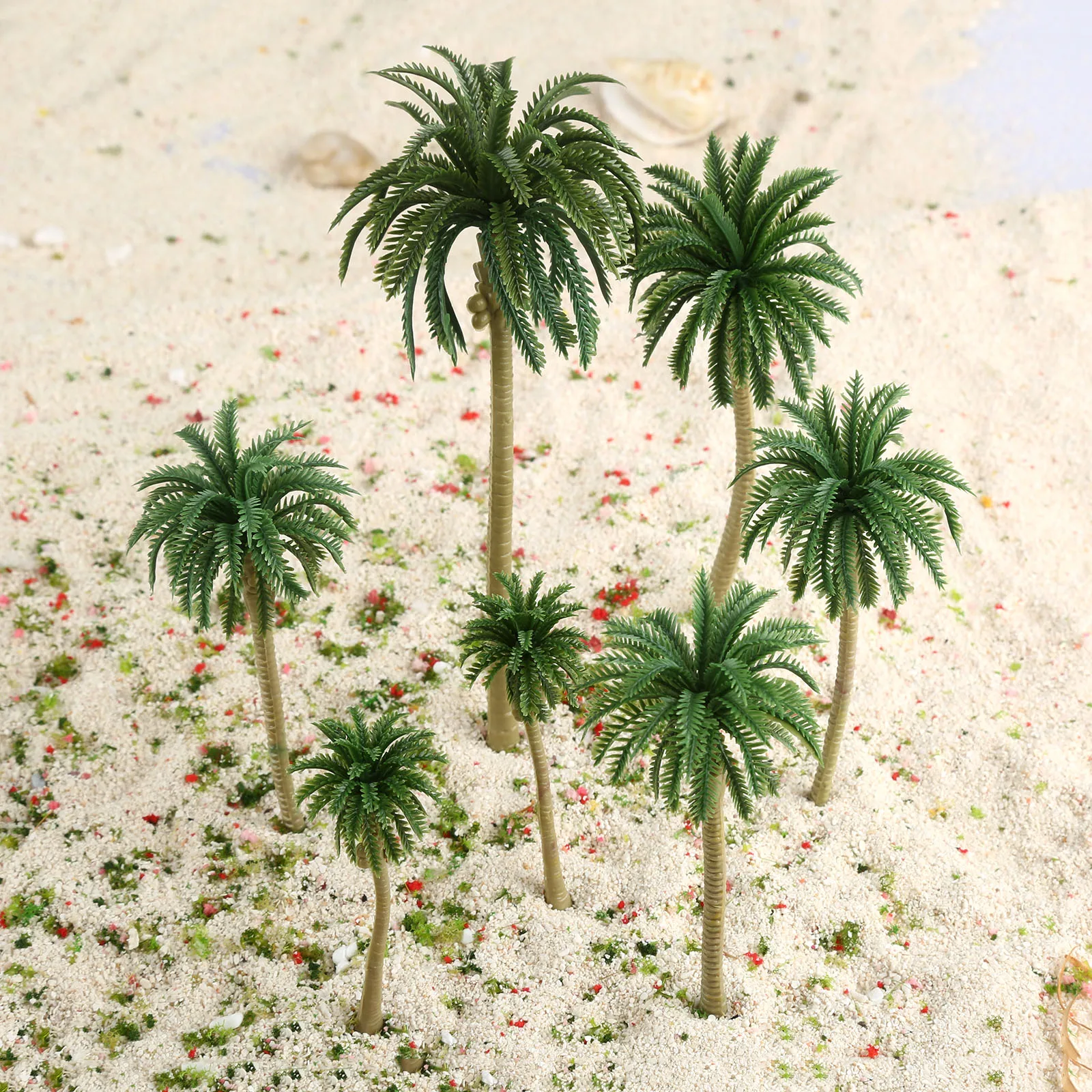 Lot De 10 Cocotiers Miniatures échelle 1:65 – 16 Cm, Décoration Pour Trains Miniatures, Dioramas Et Wargames