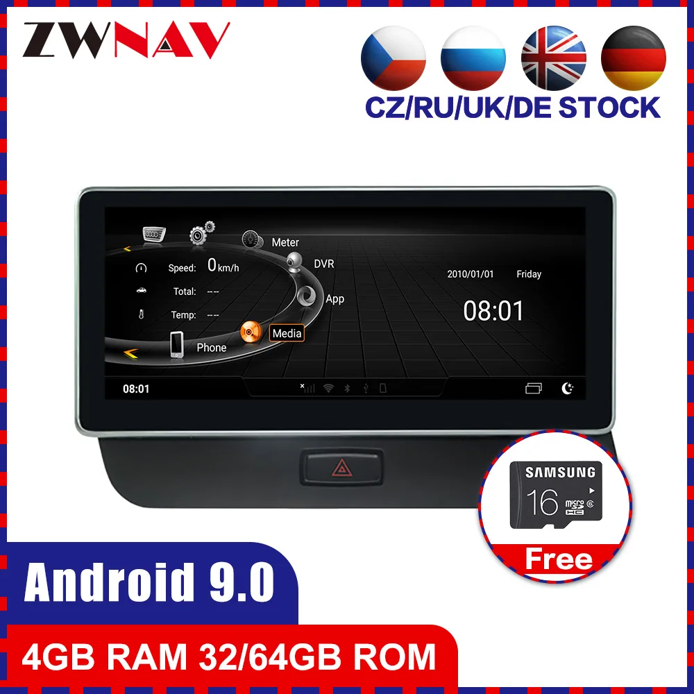 

4+64G touch screen Android 9.0 Car multimedia Player GPS Audio Navigation for AUDI Q5 2009-2015 radio video stereo wifi free map