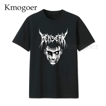 

2019 Men's Dark Berserk Anime Shirt Male Short Sleeved Manga Guts T Shirt Featured Brand Man Black TShirt Cotton Causal Tee