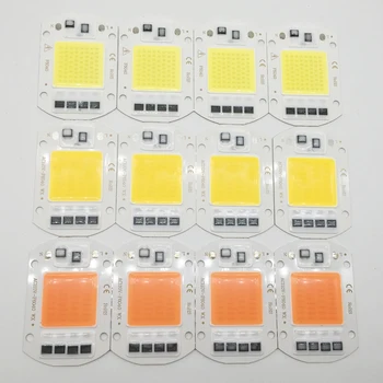 

10pcs LED COB Bulb Chip 50W Chip 110V 220V Input Smart IC Fit LED Flood Light Cold White Warm White Full spectrum Street Lamp