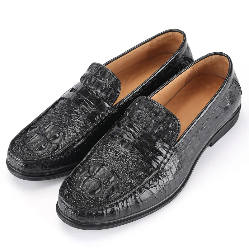 

2020 Summer new men's casual shoes Doudou rubber large bottom crocodile skull genuine leather zapatos de hombre vestir formal