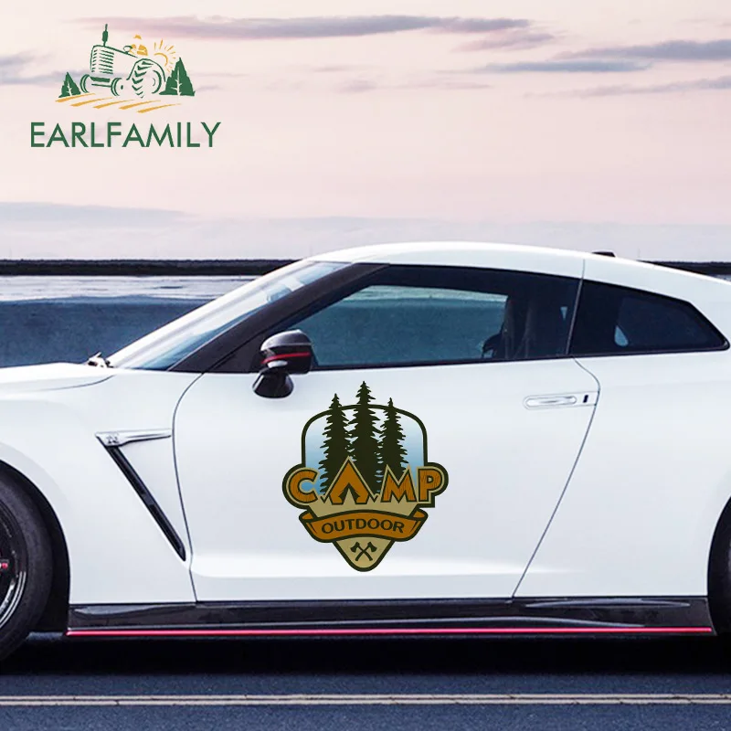 

EARLFAMILY 43 см x 37 см для кемпинга, походов, мотоцикла, автомобильные наклейки с защитой от царапин, наклейка на лобовое стекло для JDM SUV RV
