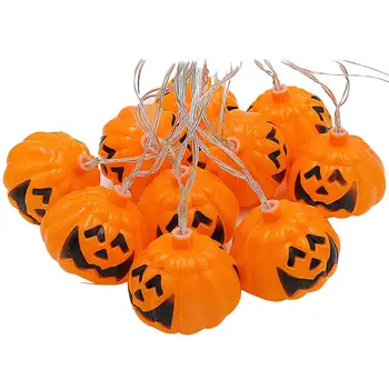 

10/38 LEDs Halloween Pumpkin String Lights 3D Halloween Lantern Party Home DIY Decor Warm White EU Plug/US Plug 2.5M/10M