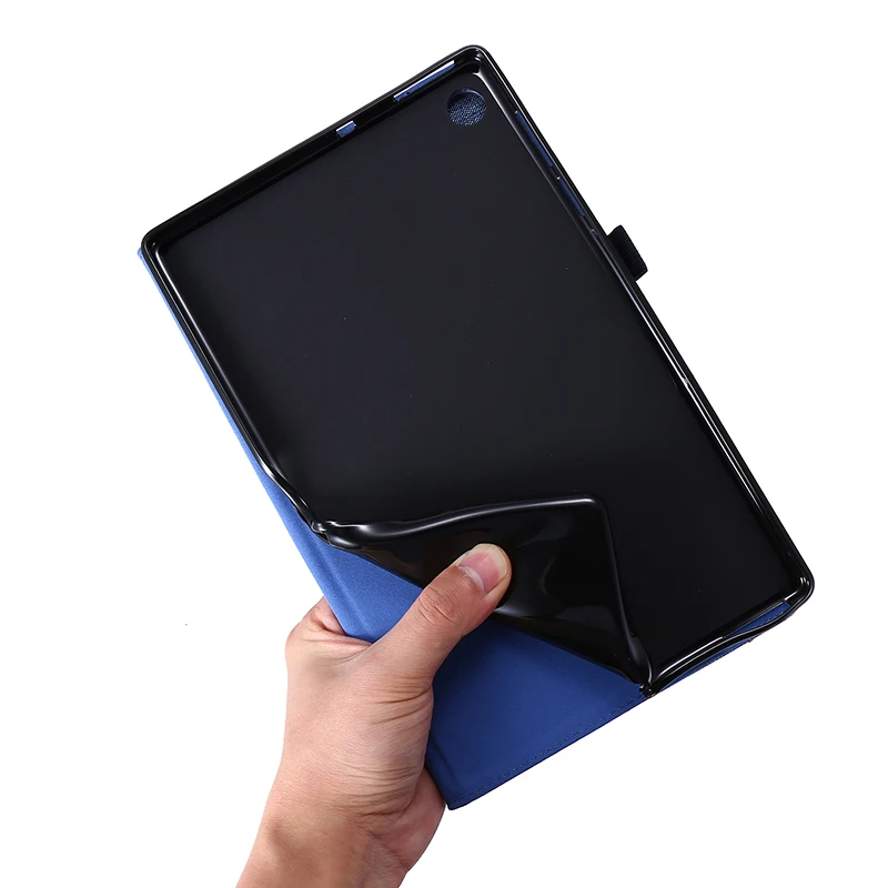 삼성 갤럭시 탭 A9 SM-X115 X110 용 청바지 원단 플립 케이스, 부드러운 충격 방지 커버, TabA9 8.7 인치 보호 케이스 스탠드 거치대