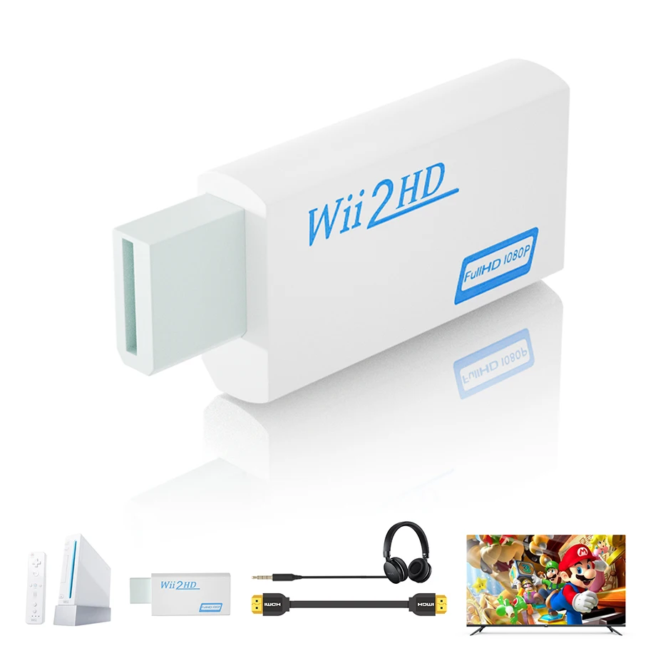 Adaptador Wii Convertidor A Hdmi Audio 3,5 Mm Hd Nintendo